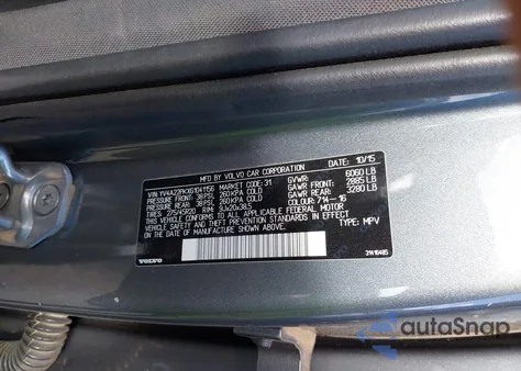 2016 Volvo Xc90 T6 Momentum from USA, damaged, VIN YV4A22PKXG1041156